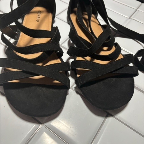 Torrid‎ Black Ankle Wrap Gladiator Sandal 12W - Picture 6 of 10